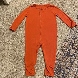 Orange Kyte baby button romper